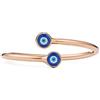 PERIMADE Anello a fascia aperta Nazar Bypass placcato oro in argento Sterling 925, doppio occhio blu turco, per donne, buona fortuna, amicizia, regalo di compleanno, mamma, figlia, migliore amica,