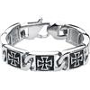 ECHT etNox hard and heavy Iron Cross Uomo Braccialetto colore argento acciaio inossidabile