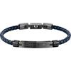 Morellato Bracciale da uomo, Collezione Moody, in pelle, IP nero, acciaio - SQH21