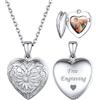 ChicSilver Collana Personalizzata Argento 925 con Foto Incisione, Ciondolo Portafoto Personalizzato Argento Lunga 45+5cm, Collana Cuore Ciondolo Personalizzato, Idee Regalo per Natale Anniversario
