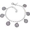 Inmaculada Romero IR Sette Arcangeli Bracciale in argento sterling 925 da donna 17 cm. Catena disco rolo da 10 mm. timbro a doppia faccia