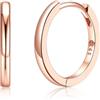Silvora Orecchini Donna Cerchio Argento 925, 14mm Orecchini Oro Rosa