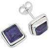 mantraroma orecchini a bottone in argento 925 con pietra preziosa viola ametista orecchini in vero argento sterling da donna regalo