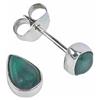 mantraroma Orecchini a bottone in argento 925 con pietra preziosa a strisce verde malachite, orecchini a bottone in vero argento sterling da donna, regalo