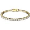 Swarovski Braccialetto Tennis, Bianco, Placcato Color Oro