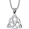 Vnox Acciaio inossidabile delle donne degli uomini 3 in 1 Triplo celtico nodo Valknot Trinity Argento pendente collana