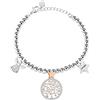 Bluespirit Bracciale da donna, Collezione ALBERO DELLA VITA, in brass, PVD rose gold, zirconi - P.62P405000200