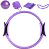 Jlobnyiun Set Anello E Palla Pilates - Cerchio Fitness Yoga, Fasce Elastiche Di Resistenza | Collezione Di Cinque Pezzi Per Allenamento Domestico, Centrale, Flessibilità, Equilibrio E Tonicità Muscolare