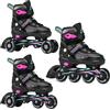 CROXER Optima 3in1 Inline Skates Pattini in linea Triskates Pattini a rotelle per bambini e adulti regolabili (Mint/Pink, 35-38 (21cm-23cm))