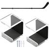 Generic Supporto da parete per bastone da hockey, 4,3 x 4 x 3,3 cm, gancio orizzontale per attrezzi da hockey | 2 pezzi espositore per mazze da hockey con cuscinetto antigraffio, espositore orizzontale per