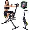 BAKAJI Attrezzo Total Body Allenamento Fitness Cardio Palestra Addominali Crunch Petto Spalle Gambe con Seduta Imbottita Regolabile e Display LCD Struttura in Acciaio Inox Pieghevole