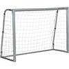 SPORTNOW Porta da Calcio per Giardino 300x120x200 cm con Viti e Picchetti inclusi, Rete da Calcio Grigia in PE e Metallo