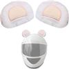 KORKUS 2 orecchie da orso carine decorazione casco peluche orecchie casco corna casco accessorio per bicicletta moto sci casco bianco