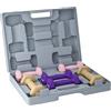 SPORTNOW Set di Manubri Palestra 2x1/1.5/2kg con Valigetta, Manubri da 9 kg Totali con Impugnatura Antiscivolo, Allenamento Fitness Casa, Rosa, Viola, Marrone