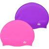 THE FRIENDLY SWEDE Cuffie da Nuoto in Silicone per Adulto e Bambino (2 Pezzi) (Fucsia+Viola)