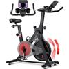 LIFERUN Cyclette da Casa con resistenza regolabile, 0-100% resistenza magnetica, silenziosa bicicletta con monitor LED, supporto per tablet, per allenamento cardio, Aerobica Domestica
