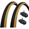ECOVELO' 2 COPERTONI NERO PARA 700 X 35 C + CAMERE AMERICA PNEUMATICI 28 1 5/8 3/8 CITYBIKE BICI TREKKING STRADALE
