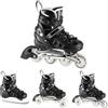 Nils Extreme Pattini in linea a LED 4 in 1, con taglia regolabile 31-42, per bambini, ragazzi, adulti, tempo libero (nero, L (39-42)