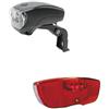 CicloSportMarket Kit Fanale a LED Luce Anteriore Attacco PORTACESTO + Fanale a LED Posteriore Attacco PORTAPACCO Bicicletta Olanda - R - Graziella - Vintage - City Bike - Uomo/Donna