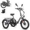 Fafrees Triciclo elettrico F20 Mate, Fatbike Pieghevole da 20 x 3,0, 3 Ruote, Batteria da 48 V/21 Ah, Triciclo Elettrico da Carico per Adulti e Anziani, Autonomia 85-115 KM (NERO)