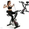 Generico Mengmiao Cyclette Pieghevole 5 in 1 per Casa - Bici Statica con 8 Livelli di Resistenza Magnetica, Display LCD, Bande Elastiche, Sedile con Schienale, Portata 136 kg