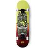 GHETTO BLASTER Skateboard Completo Professionale, Principianti, Bambini, Adulti, Tavola in Acero 7 Strati, Cuscinetti Abec 9, Ruote 52mm, Peso Max 90kg, Skull Red Yellow 8.0"