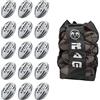 Ram Rugby Match Ball Bundle - 15 x Raider Match Ball + borsa traspirante (nero, 5)