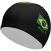 FJQWKLF Cuffia da nuoto elegante con bandiera del calcio brasiliano, cuffia da a impermeabile per la protezione dei capelli, facile da indossare e da togliere.