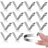 BE-TOOL 16 clip a molla per palo della tenda da kayak, clip a scatto da 6 mm, clip a molla per campeggio, kayak, pagaia, palo, a forma di V, argento