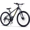 STAPERFO Mountain bike 29 pollici per adulti 175-190 cm, cambio a 21 marce, freno a disco idraulico, MTB Hardtail con telaio in alluminio e forcella ammortizzata, bicicletta All-Terrain, nero