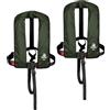 12skipper Set di 2 12skipper giubbotti di salvataggio automatici 165N ISO con imbragatura, verde oliva