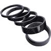 DECORNIJIA Kit 5pz Distanziatori Forcella Bici in Fibra di Carbonio Neri, Accessori Resistenti per Regolare Altezza Manubrio, per Kit Bici Elettrica