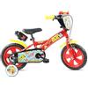 Denver Bike Bicicletta Bambino 12 Pollici Licensed Mickey, 2-4 Anni, Rotelle Removibili, Freno Anteriore Caliper, Telaio Acciaio, Ruote EVA Antiforatura, Borraccia e Scudo