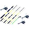 Pescasubito.com Combo Pesca Seppie 3 Canne 1.80Mt + 3 Mulinelli Eging Barca Calamari Seppia