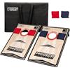 DOCTOR SPORT Profi Serie Cornhole - Doppia completa 2 x 90 x 60 cm, con 8 pouf americani 13 kg, 400 g, 15 x 15 cm, borsa da trasporto 13 kg, in vero legno