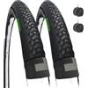 ECOVELO COPERTONI PNEUMATICI 700 X 40C (42-622)+CAMERE D'ARIA CON VALVOLA ITA DEMI SLICK GOMMA STRADALE BICI UOMO GRAVEL OFF-ROAD STERRATO TREKKING MTB