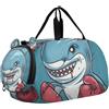 voucong Blue Shark Boxer, borsone per bambini, con scomparto per scarpe, multifunzionale, per ragazzi e ragazze