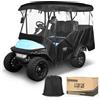 10L0L Golf Cart Copertura Universale per Carrello da Golf guidabile su 4 Lati, Colore Nero, per Auto da Club, EZGO RXV Txt, Yamaha, Copertura Antipioggia, Tetto Entro 220 cm