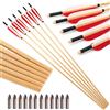 Poearcus 31,5" Frecce di legno tradizionali per tiro con l'arco Targeti Frecce di tiro con 5 "piuma di tacchino Fletching per Longbow Recurve Bow arco tradizionale 6/12pcs (6)