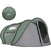 Outsunny Tenda da Campeggio Pop Up 2 Posti con 2 Porte, 4 Finestre e Telo Impermeabile, 263.5x220x123 cm, Verde Scuro