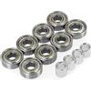 Spokey - Cuscinetti a Sfera per Pattini in Linea ABEC5 Carbon 8 Pezzi + boccole 4 Pezzi