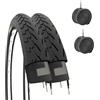 ECOVELO' 2 COPERTONI NERI 700 X 32C + CAMERE D'ARIA PER BICICLETTA BICI CITY BIKE TREKKING 28 X 1 5/8 X 1 1/4 (32-622)