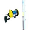 kolpo Kit Pesca Traina Costiera Canna con crociera Mulinello Rotante con Guidafilo e filo