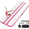 SPORTNOW Tappetino Gonfiabile per Ginnastica 2.05m, Tappeto Ginnastica Artistica 10cm Spessore con Pompa Elettrica, Borsa Trasporto, Kit Riparazione per Casa Yoga Pilates Fitness Cheerleading Palestra