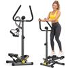 ZIWWVY Stepper Machine con fasce di resistenza e manubrio, mini stepper con capacità di peso di 136,1 kg, step per allenamento completo del corpo, regolazione dell'altezza dei passi, liscio e