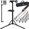 MONZANA® Cavalletto Manutenzione Supporto Bici 50 kg Montaggio Bicicletta Riparazione Mtb con Set Chiavi Dinamometriche da 1/4 per E-bike Pieghevole