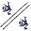 Generico Canna Pesca Surfcasting Orata Serra Spigola Kit 2 Canne Gr. 200 Mt. 4,20 + 2 Mulinelli 7000 Combo