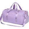 MABROUC - Borsone da donna, borsone sportivo per palestra con tasca per indumenti bagnati e scomparto per scarpe, borsa da viaggio per il weekend, C viola., M