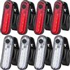 DIioee 8Pack Posteriore per Bici A LED Anteriore e Posteriore Ricaricabile Tramite USB per Ciclismo su Strada