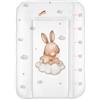 regalik Materassino fasciatoio 50x70 cm, bianco con coniglio - impermeabile e lavabile, morbido per neonati - cuscino fasciatoio per cassettiera - materassino cambio pannolino, facile da pulire
